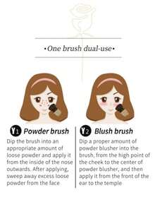 1支高品质水钻化妆刷，柔软蓬松粉状腮红刷，带刷盖，可伸缩便携多功能化妆刷，创意化妆礼品 - 銀色 - 查看 7