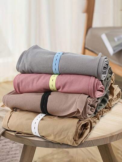 Correas organizadoras de lona elástica de colores aleatorios y duraderas con botones ajustables - Ideal para el almacenamiento de ropa, ahorro de espacio en el equipaje, organización de cajones y armarios, y asegurar sábanas de cama