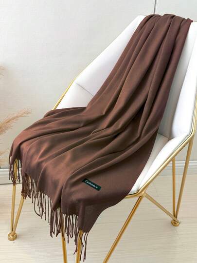 1 pièce Châle classique de 190*70cm résistant au vent pour l'extérieur, châle à franges mince de 120g unisexe, convient pour les pièces climatisées, grand foulard pour toutes les saisons, hijab musulman mince de couleur unie disponible en rouge, bordeaux, noir, blanc, beige, jaune, bleu, vert, bordeaux, foulard rectangulaire pour femmes pour les robes