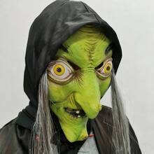 1pc Scary Old Witch Mask - Horror Role Play Costume, Latex Lady Mask, Old Witch Outfit, Everyday Cosplay Prop