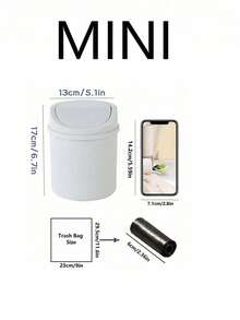 1 Stück Mini Mülleimer, abgedeckter kleiner Abfalleimer, Schreibtisch Mülleimer, Plastik Schreibtisch Papierkorb, Schwingdeckel Design um Geruchsaustritt zu verhindern, zum Aufbewahren von Obstschalen und Papierschnipseln auf dem Schreibtisch zum Aufräumen, für Badezimmer, Büro Schreibtisch Dekoration, Couchtisch, Büro, Wohnzimmer, Arbeitszimmer