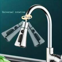 1 pieza Extensión de grifo de cocina, Accesorio de rociador de grifo de ABS y cobre con giro de 360°, con ajuste de presión de agua de 3 configuraciones, anti-salpicaduras