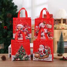 12/24pcs Christmas Party Favor Bags, Non-Woven Fabric Gift Bags, Suitable For Christmas Party Gifts, Birthday Party Decorations, Winter Party Favors
