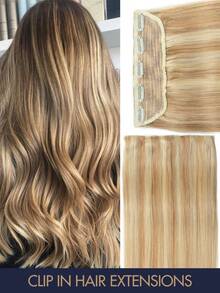 1 件 Remy 真人发片 3/4 纬纱金色棕色黑色 100% 巴西真人发片 12 英寸 - 24 英寸 5 片夹式接发无缝自然直发完美适合长发接发、接发直发纹理自然发片接发 - 彩色 - 查看 22