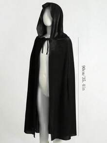 Capa con capucha de terciopelo negro, capa de fiesta de Halloween para reina de disfraz, adecuada para hombres y mujeres en Halloween, bruja, diablo, vampiro, bata medieval del Renacimiento (Es posible que la tela sea un poco delgada, no la compre si le molesta) - Multicolor - Ver 7