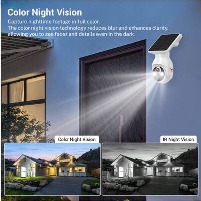 Low Power Solar Powered PTZ Camera, Wit Security Outdoor Wireless WiFi Night Vision Intercom Cloud Storage, Camera Battery 365 Degree Full Remote Monitoring view 8