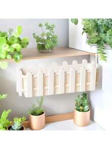 2pcs Geometric Plastic Planter With Trellis Design - Lightweight Rectangular Indoor/Outdoor Decor Planter For Succulents, Herbs, Flowers - Modern Farmhouse Style Home Gardening Decor (Plants Not Included) - Multicolor - View 6
