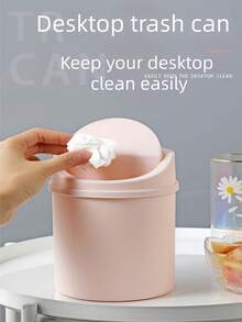 迷你垃圾桶，带盖小垃圾桶，办公桌垃圾桶，办公桌垃圾桶，翻盖设计，防止异味外泄，用于存放桌面上的果皮和剪纸，保持整洁，适用于浴室，家庭书桌，茶几，办公室，客厅，书房，开学季使用塑料办公桌垃圾桶，用于存放桌面上的果皮和剪纸，保持整洁， - 彩色 - 查看 9