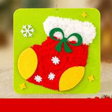 1 Set Kids Handmade Sewing Fun Kit, Christmas Handcraft Toy, Christmas Small Gift, Santa Claus, Snowman, Christmas Tree, Reindeer, Gingerbread Man, Creative Cartoon, Knitted Embroidery Painting, Craft Kit, Educational DIY Materials