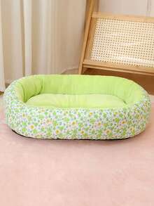 1pc LANGXINGCS Sofa-Shaped Dog/Cat Bed, Lightweight Breathable Floral Pattern, Machine Washable Soft & Comfortable, All-Season Use, Suitable For Medium/Small Dogs & Cats, Poodle, Teddy, Bichon Frise - Multicolor - View 14