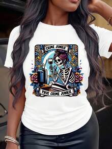 Women's Graphic Print Tshirt\Tee - Crew Neck, Oversized, Short Sleeves, Low Stretch, 100% Cotton, Sizes S-5XL. This Everyday T-Shirt Is The Perfect Gift For Women, Perfect For Holiday Party Celebrations, And Perfect For Gifts For Birthdays, Halloween, Thanksgiving, Christmas, Or Family, Friends, Or Any Other Occasion. Its Playful Design, Comfortable Fabric, And Short Sleeves Make It Perfect For Holiday Shopping And Summer Parties.