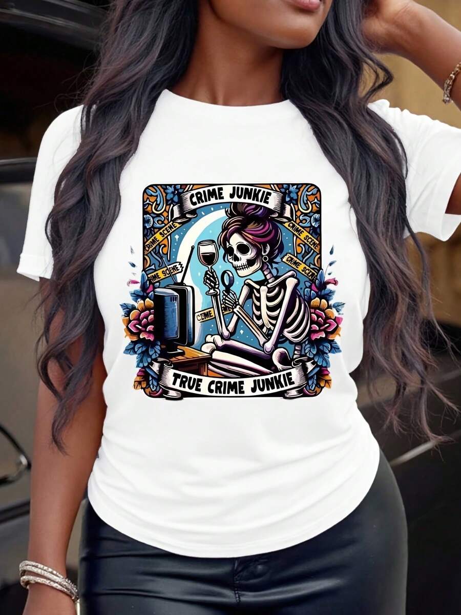 Women's Graphic Print Tshirt\Tee - Crew Neck, Oversized, Short Sleeves, Low Stretch, 100% Cotton, Sizes S-5XL. This Everyday T-Shirt Is The Perfect Gift For Women, Perfect For Holiday Party Celebrations, And Perfect For Gifts For Birthdays, Halloween, Thanksgiving, Christmas, Or Family, Friends, Or Any Other Occasion. Its Playful Design, Comfortable Fabric, And Short Sleeves Make It Perfect For Holiday Shopping And Summer Parties.