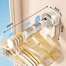 Regulowany wieszak na przyssawkę bez wiercenia, wieszak ścienny do domu i na balkon, teleskopowa konstrukcja z pokrętłem bezpieczeństwa, wielofunkcyjny wieszak, wieszak na ubrania montowany na ścianie, wieszak na suszarkę z przyssawką, wielofunkcyjny wieszak ścienny na balkon, przenośny, teleskopowy wieszak na ubrania, odpowiedni do domu i podróży
