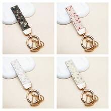 1 pieza Llavero de aleación de zinc, llavero pintado con UV creativo, de cuero PU, diseño elegante, recubrimiento antioxidante, muy adecuado para llaves de coche y de casa. Artículo exquisito para llevar contigo, para regalar a amigos y familiares. ¡Adecuado tanto para hombres como para mujeres!