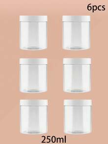 Tubos de plástico transparentes de boca larga com tampas redondas, adequados para armazenar loções, cremes, pomadas, etc.