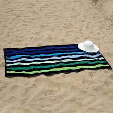 Striped Beach Towel Multicoloured Large Velour Towel Bath Lightweight - Large towel - View 7