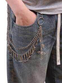 1pc Star Street Fashion Metal Trouser Chain, Suitable For Both Men And Women, All Season Clothing Accessory