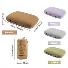 1 件露营枕头，4 种颜色可选，记忆海绵户外露营枕头，便携且易于存放