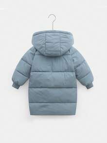 儿童外套男童女童中长款连帽防寒服大衣