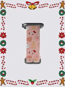 1pc Christmas Gingerbread Man Pattern TPU Watch Band Compatible With 38/40/41/42/44/45/49mm Ultra/SE/9/10/8/7/6/5/4/3/2/1