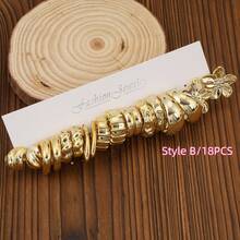 2pcs-66pcs/Set European And American Fashion Geometric Golden-Plated Earrings With Different Styles,Water Drop&Starfish,Suitable For Ladies' Daily Wear And Holiday Gift Giving