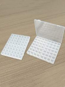 1个28/56格透明塑料收纳盒，高透明度首饰盒，带固定隔板，多用途透明塑料盒，可用于存放耳环、戒指、珠子、珠宝、DIY工艺品、美甲工具和配件，也可作房间装饰。 - 彩色 - 查看 10