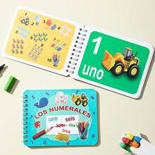 Lachilly Spanish Alphabet & Numbers Learning Card Montessori Children ABC Vocabulary Education Cognitive Cards Homeschool Teaching Aids - Multicolor - View 10