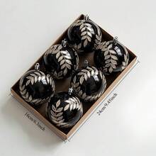 6 pièces/boîte Boules de Noël peintes de 8 cm, ornements suspendus pour sapin de Noël, boules de feuilles de saule perlées faites à la main, décorations de fête, ornements élégants, décoration, décorations de sapin de Noël, décorations de fête et décoration de maison pour l'hiver