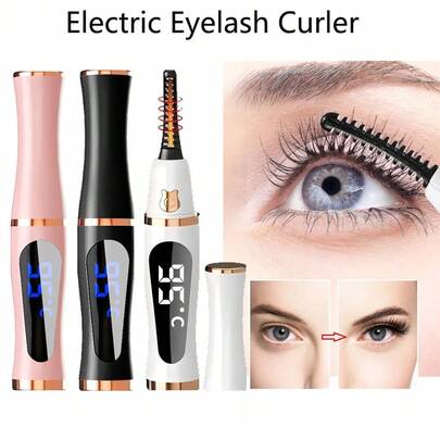 Electric Eyelash Curler Portable 3 Levels Eyelash Curling Device Quick Natural Eyelash Curler Long Lasting Lady Make Up Tool 300mAh