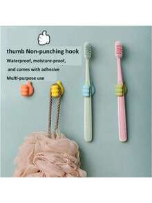 10pcs Thumb Hook Hub, Creative And Cute Data Cable Storage And Cable Organizer, Desktop Tidy-Up, Thumb Sticky Hook