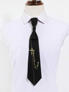 1 Stück Vintage Strass-besetzte Sterne, Mond, Sternenlicht/Kreuz abnehmbare Schleife, einfarbige leicht zu tragende Krawatte, geeignet für Lässig, Business, täglichen Gebrauch