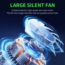 1 pieza Ventilador de enfriamiento magnético y de clip para teléfono en color negro