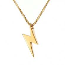 1pc Fashionable Creative Titanium Steel Lightning Pendant Necklace, Suitable For Men's Daily Wear
