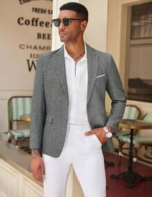 Mens Blazer Casual Two Buttons Sport Coat Slim Fit Lightweight Suit Jacketshalloween - màu nâu - Xem 4