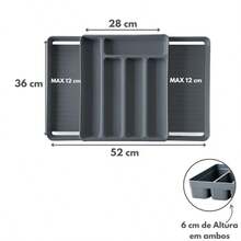 Porta Talheres Organizador De Gaveta Com Extensor Duplo