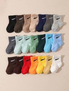 15-Pair Pack Kids Summer Casual Random Candy Color Elasticated Mid-Calf Socks - Multicolor - View 10