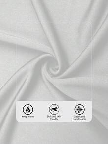 Men's Autumn/Winter Warm Thermal Lined High Neck Balaclava, Cold-Proof Face Protection Thermal Top - White - View 7