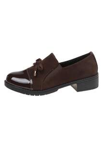 Sapatos Femininos Planos, Sapatos Casuais, Sapatos de Casa, Mocassins, Sapatos de Enfermeira, Sapatilhas com Laço, Sapatos Elásticos de Veludo Respiráveis e Slip-On - Castanho - Visão 7