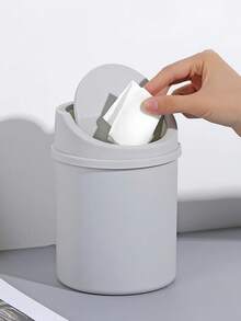 迷你垃圾桶，带盖小垃圾桶，办公桌垃圾桶，办公桌垃圾桶，翻盖设计，防止异味外泄，用于存放桌面上的果皮和剪纸，保持整洁，适用于浴室，家庭书桌，茶几，办公室，客厅，书房，开学季使用塑料办公桌垃圾桶，用于存放桌面上的果皮和剪纸，保持整洁， - 彩色 - 查看 6