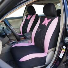5-Seat 9pcs Set Butterfly Print Car Seat Covers, Fit For Regular 5-Seat Vehicles