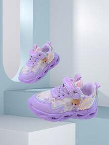 Spring/Autumn New Girls Shoes With Light-Up, Toddler Princess Sneakers, Girls Casual Shoes, Cute & Fashionable Style, Versatile For School, Student Outfit