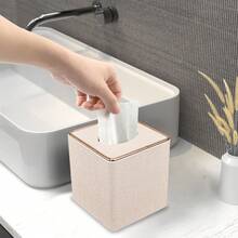 Cubierta de caja de pañuelos cuadrada - Soporte de caja de pañuelos cúbico de moda con base magnética, caja de pañuelos decorativa de PU adecuada para tocador, mesita de noche, escritorio, encimera de cocina, oficina en casa, automóvil, decoración de caja de almacenamiento, regalo festivo - Multicolor - Ver 4