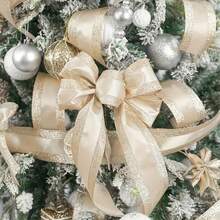 1 pièce Ruban de Noël, carreaux de champagne, motif lettres Joyeux Noël, nœud DIY boîte-cadeau décoration sapin de Noël. Décoration de maison, décorations de Noël, décoration de pièce, hiver