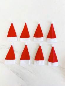 10/20 pièces Chapeaux de Noël mini gris/rouges, set de couteau et fourchette de chapeau de Noël, décoration de table de fête, décoration de centre de table à dîner