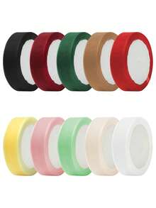 10 piezas Elegante Set de Decoraciones de Moños DIY para Regalos, Flores Hechas a Mano, Moños de Cinta de Satén Simples, Perfectos para Bodas, Cumpleaños, Fiestas