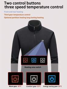 Women's Casual Solid Color Long Sleeve Zipper Pocket Hooded Heating Jacket, Thermal Lined