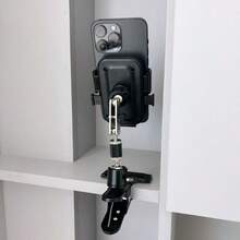 1 pieza Soporte de escritorio para teléfono con abrazadera universal y cabezal esférico, de metal, para transmisión en vivo perezosa, de 360 grados, para mesita de noche