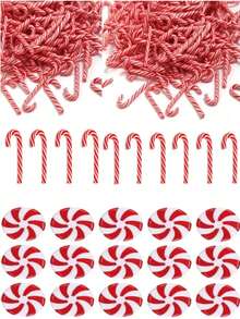 Decorațiuni de Crăciun din acrilice din baston de bomboane, Ornamente de brad de Crăciun din baston de bomboane, Decor de Crăciun din baston de bomboane, Figurine din baston de bomboane, Decorațiuni pentru brad de Crăciun, Decor de casă de Crăciun și Anul Nou, Cadouri pentru petreceri, Crăciun