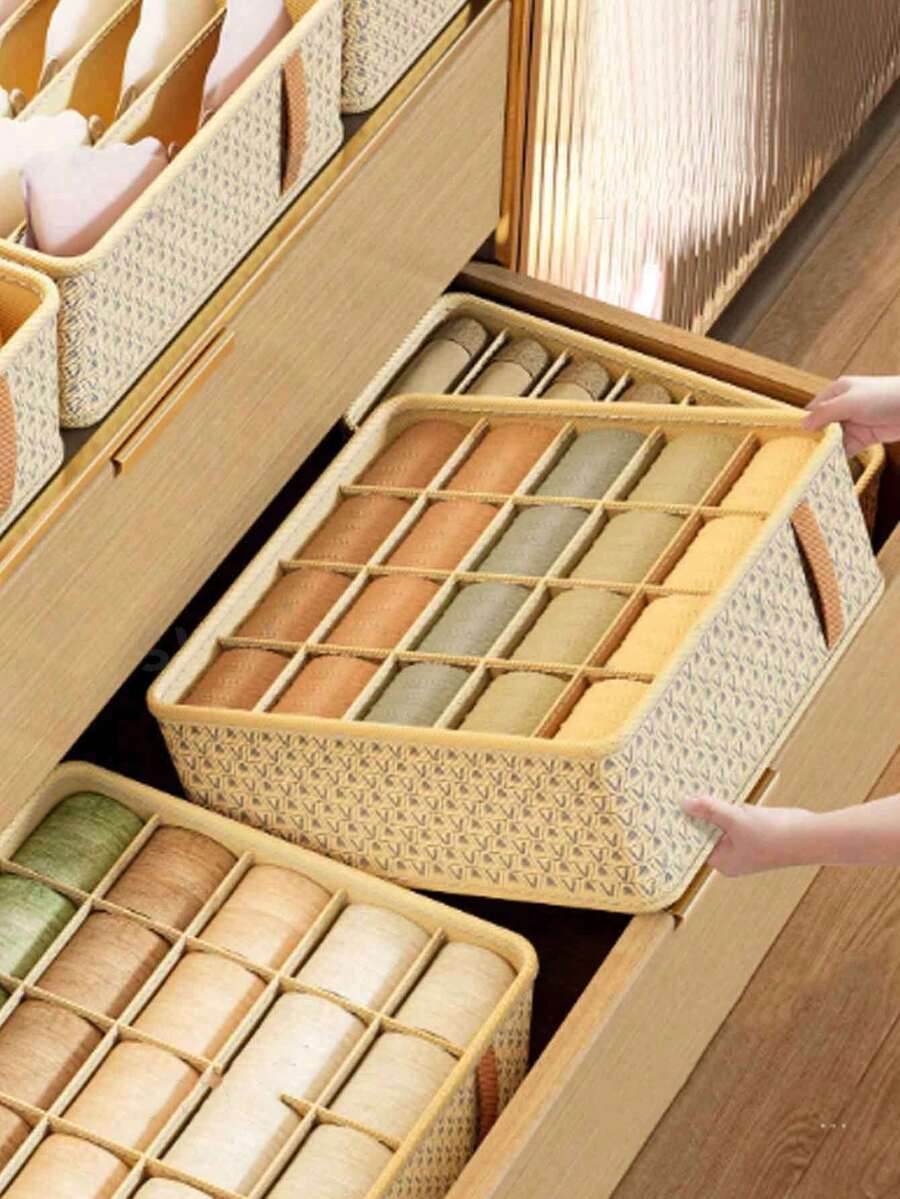 1 件多功能抽屉式内衣和袜子收纳盒,适用于家庭、宿舍、衣柜整理 - 多色 - 查看 1