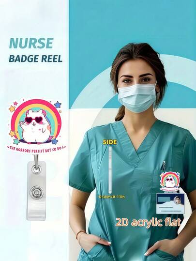 1pc Cute Heart-Shaped Sunglasses, Rainbow Hamster Telescopic Badge Clip -DIY Fashion Identity Small Object, Metal Clip, Easy To Hang Forensics, Is A Practical Small Object For Office Places, Exhibitions, Schools, Hospitals, Office Workers To Highlight Their Personalized Badge Reels Self-Assembly, Id Badge Holder Very Suitable For Doctors, Nurses And Teachers Office Staff Volunteer Fall Badge Reel